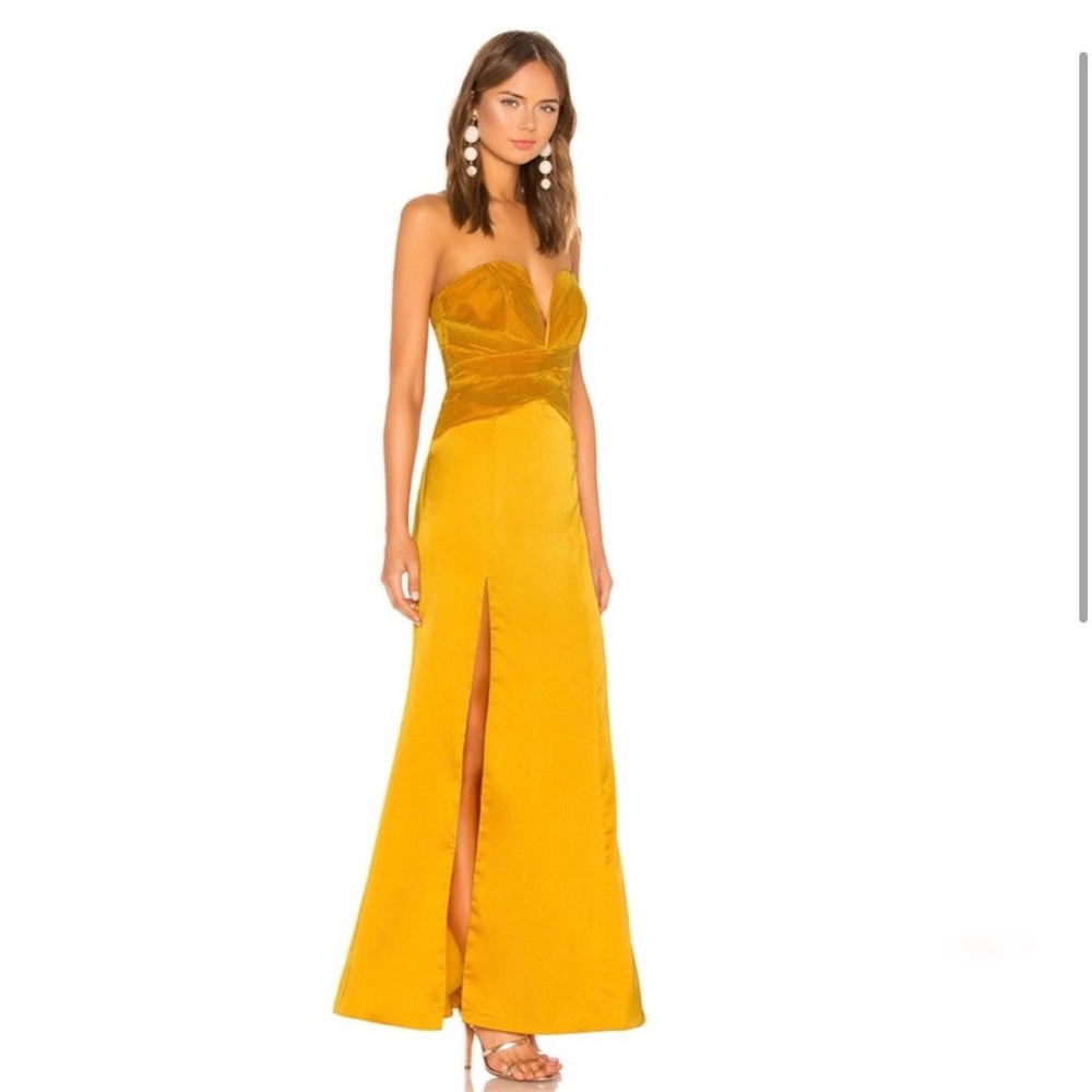 Lovers + Friends Eloa Gown in Gold Yellow S